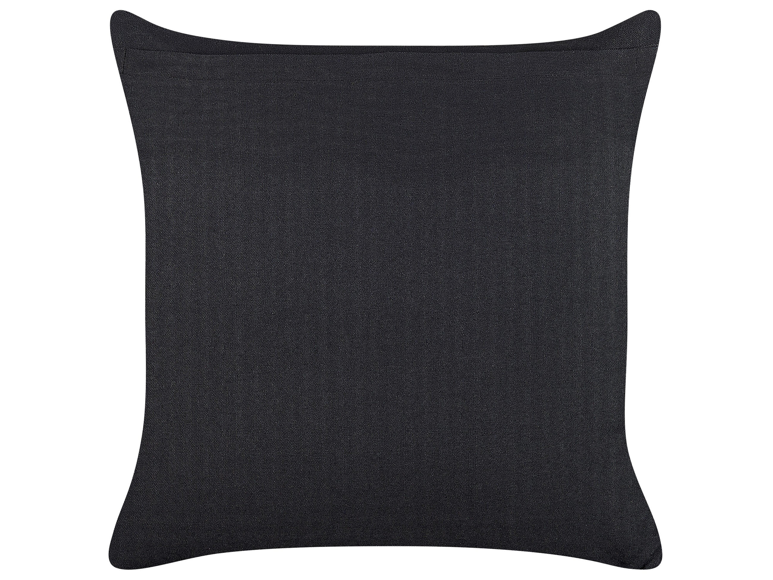 DEKOKISSEN Schwarz 45/45 cm Osmunda - Schwarz, Textil (45/45cm) - Beliani