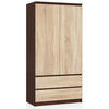KLEIDERSCHRANK Wengefarben, Sonoma Eiche 180x51x90 cm - Wengefarben/Sonoma Eiche, Holzwerkstoff (180/180/51cm) - Akord