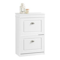 COMODĂ pentru intrare cu două sertare tip pantofar - alb, compozit lemnos (53/82/24cm) - SoBuy