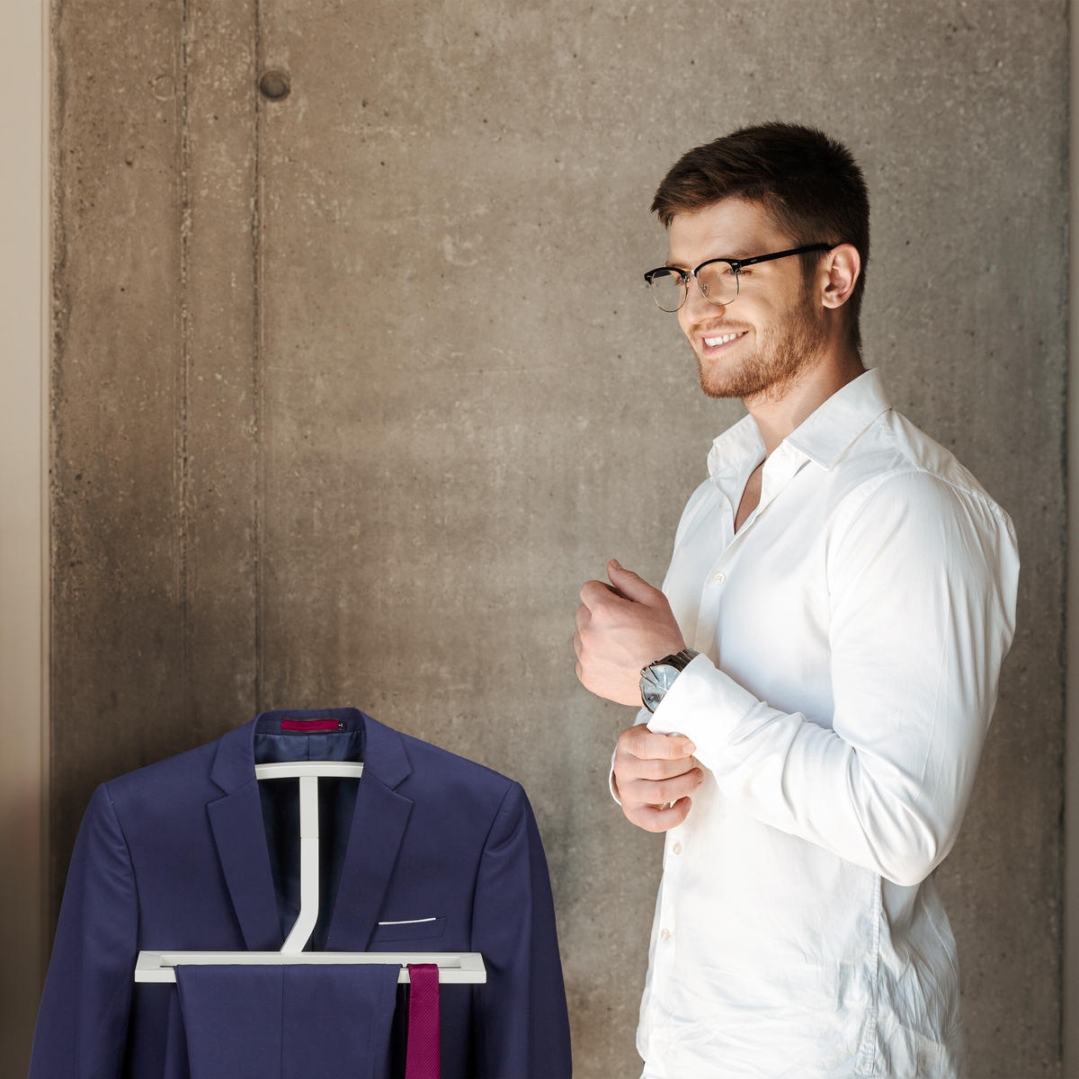 HERRENDIENER - Weiß, Holzwerkstoff/Metall (47.5/107/20cm) - Relaxdays