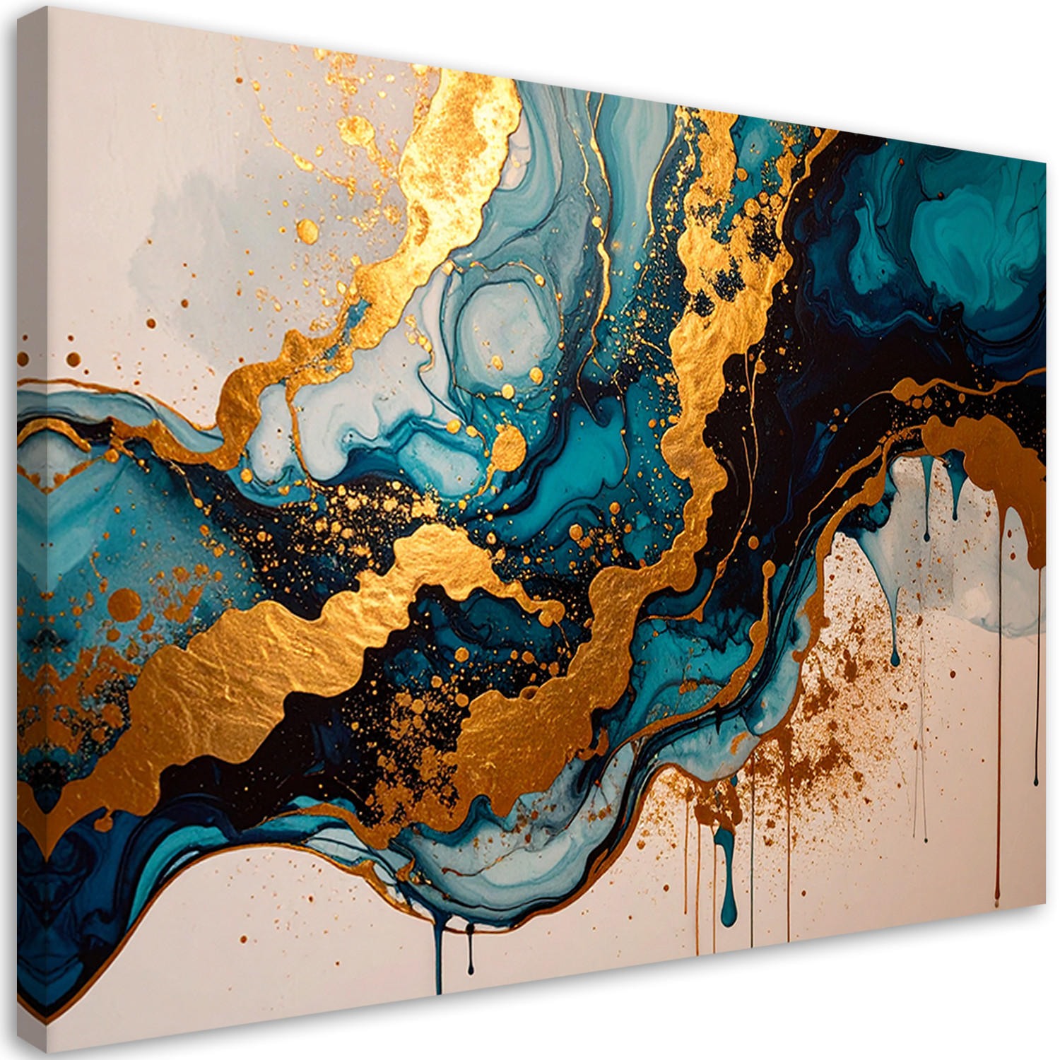 Feeby Leinwandbild, Gold 45x30 cm