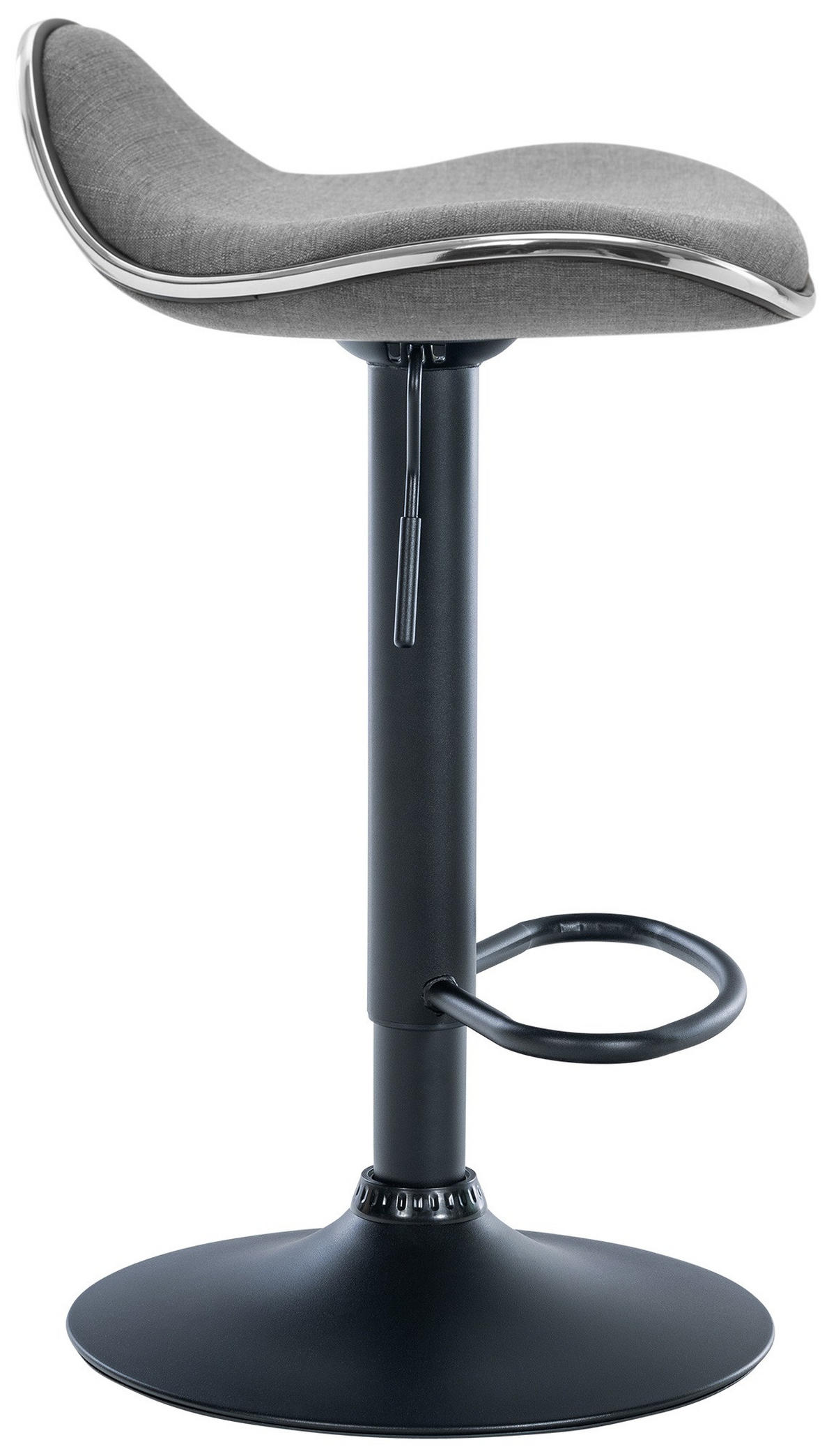 BARHOCKER Stoff hellgrau - Hellgrau/Schwarz, Textil/Metall (45/71/45cm) - CLP