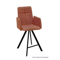 THEKENSTUHL drehbar (8er-Set) Despina 52x109x60 Schwarz/Cognac - Cognac/Schwarz, Kunststoff (60/109/52cm) - 58aufmkessel