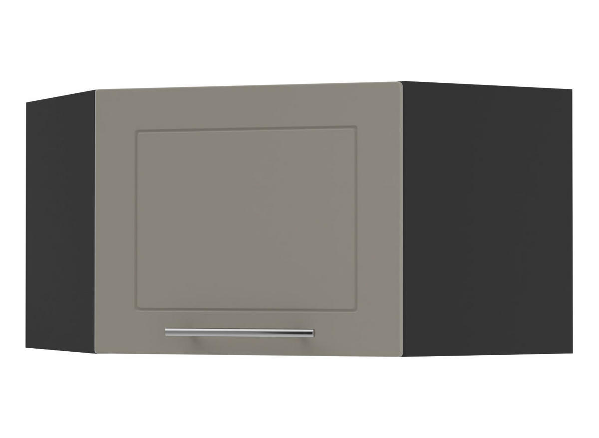 ECKHÄNGESCHRANK Kvantum W10/60/36 Beige Matt / Schwarz Matt 60 / 60 / 36cm - Beige/Schwarz, Holz/Holzwerkstoff (60/36/60cm) - Feldmann-Wohnen