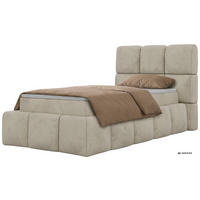 BOXBETT NIRA 90/200 - Beige Velvet - Topper Visco - H3 - Beige/Schwarz, Kunststoff/Textil (200/90cm) - MKS