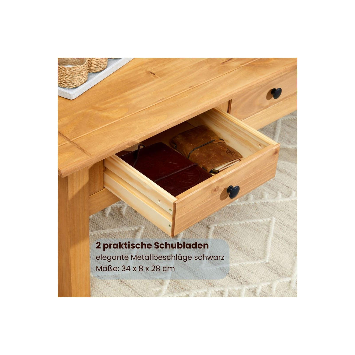 COUCHTISCH CANCUN - Kieferfarben, Holz (60/100/44cm) - IDIMEX