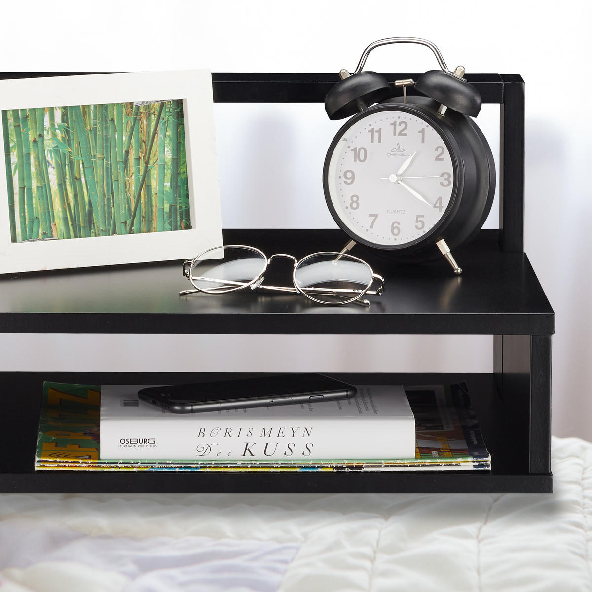 BEISTELLTISCH schwarz - Schwarz, Holz/Holzwerkstoff (34/40/60.5cm) - Relaxdays