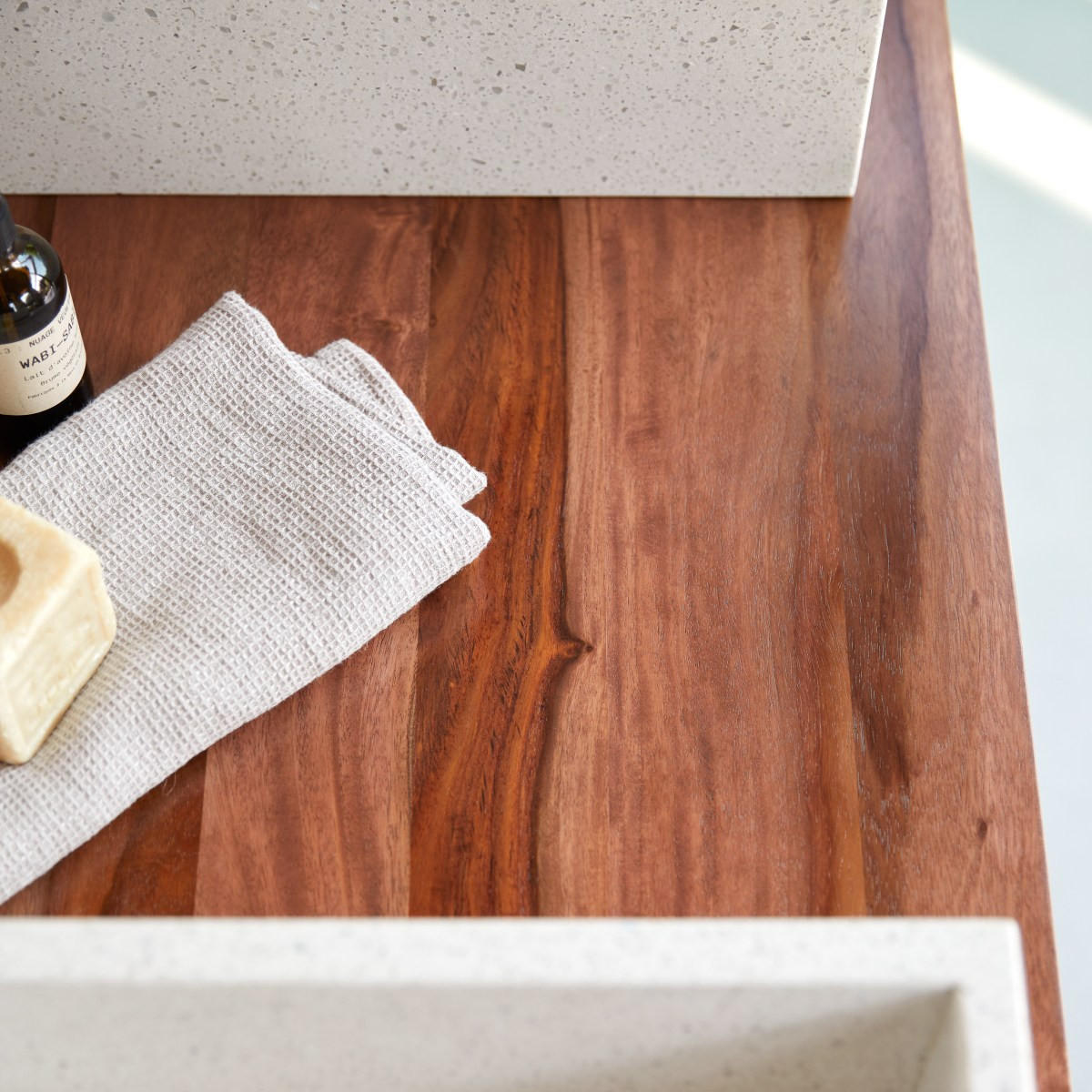 WASCHTISCHUNTERSCHRANK Ismaël Dunkelbraun aus Palisander - Dunkelbraun, Holz (155/83/57cm) - Tikamoon