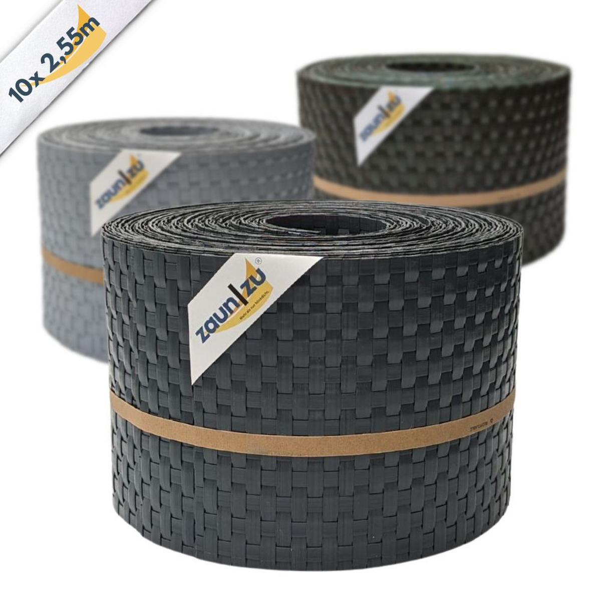 SICHTSCHUTZSTREIFEN Rattan für Doppelstabmatten UV-beständig Weiß 10x 2,55m - Weiß, Kunststoff (2550/19cm) - ZAUN|ZU