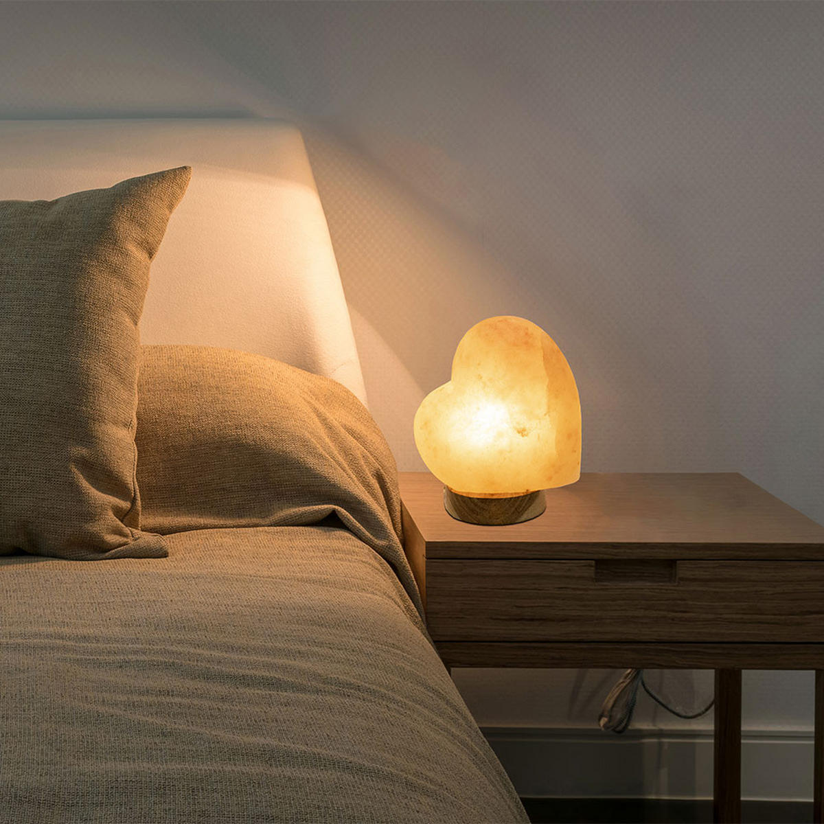 TISCHLEUCHTE STONE Holz Orange - Orange, Holz (17.8/11.4/19cm) - Globo Lighting