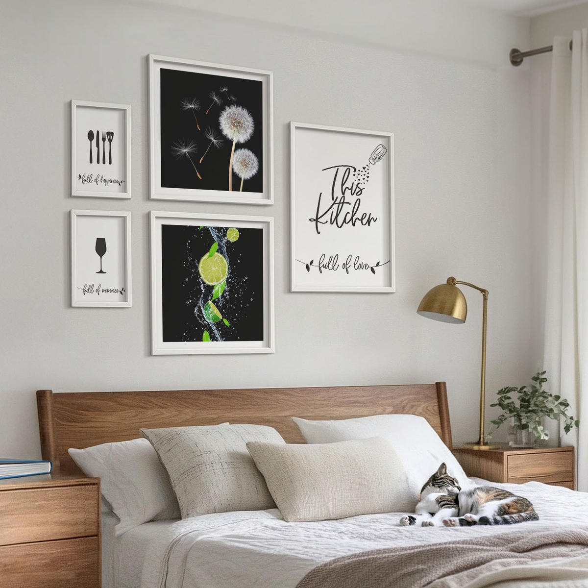WANDBILDER 5er-Set - 50x50 cm & 20x30 cm & 40x60 cm Weißer Rahmen - Blumenposter Paris London - Weiß, Kunststoff (40/60cm) - ArtPrintCave