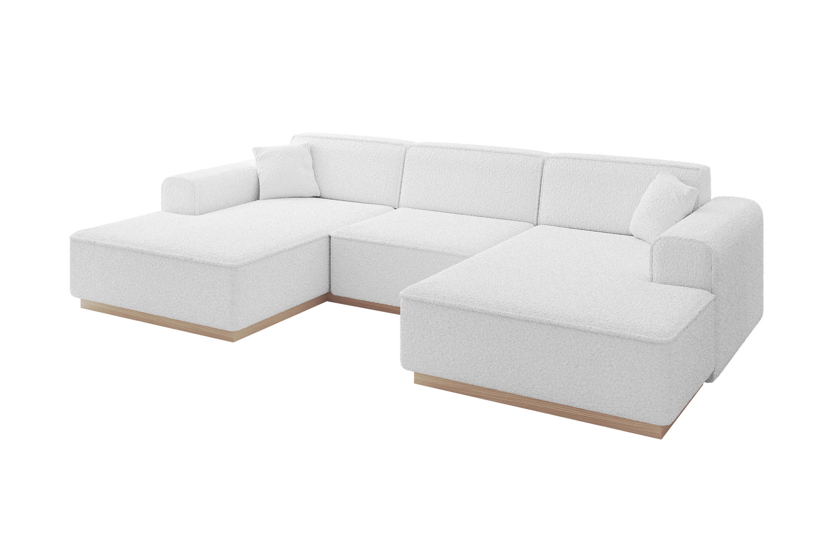 WOHNLANDSCHAFT IREA-U1 - 303x171x83 cm Weiß - Weiß, Holzwerkstoff/Textil (303/83/171cm) - ALTDECOR