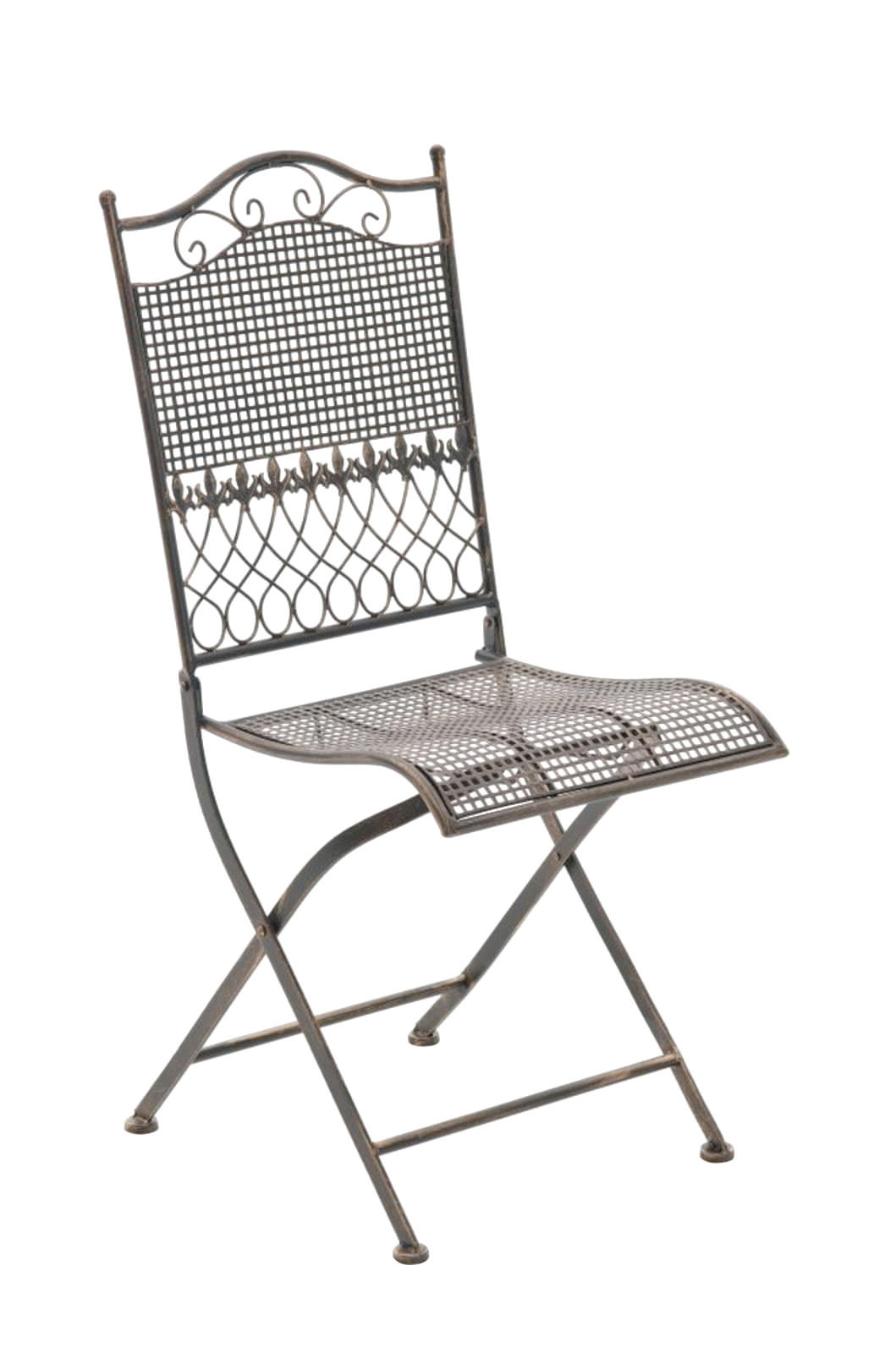 GARTENKLAPPSTUHL 2er Set Metall bronze - Bronzefarben, Metall (41/91/50cm) - CLP