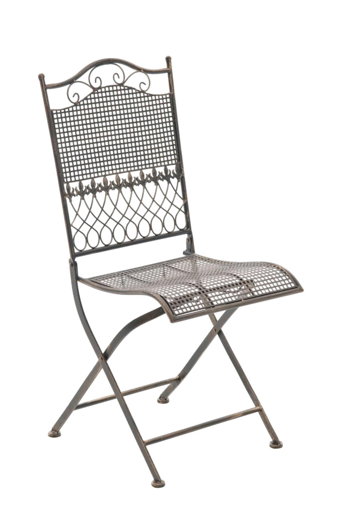 GARTENKLAPPSTUHL 2er Set Metall Bronze - Bronzefarben, Metall (41/91/50cm) - CLP
