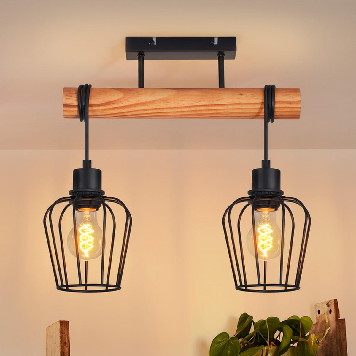 STROPNÍ svítidlo 13/38/48 cm - černá, kov (38/13/48cm) - Nettlife