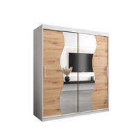 SCHWEBETÜRENSCHRANK 200/180/62 2-türig - Silberfarben/Eiche Artisan, Holz/Kunststoff (180/200/62cm) - Abiks Möbel