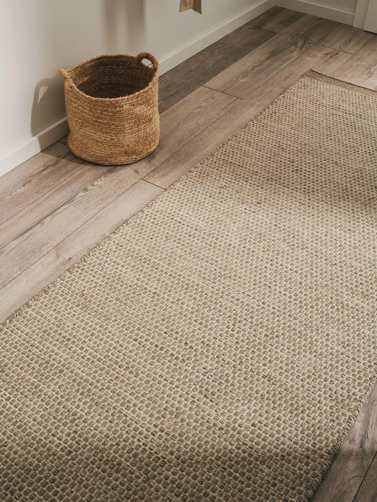 WOLLTEPPICH Rocco Taupe 80x250 cm - Taupe, Textil (80/250cm) - benuta Pure