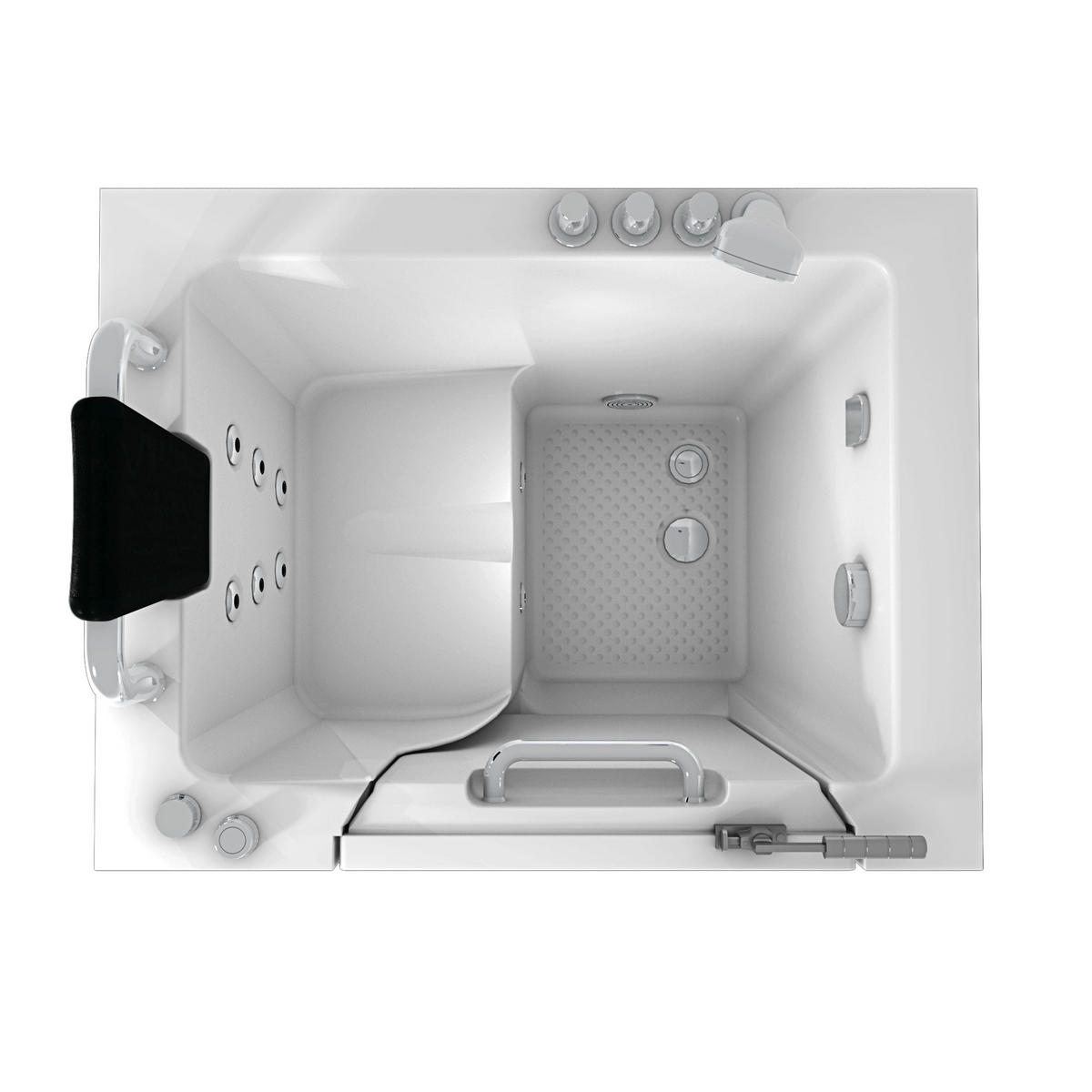 SITZWANNE Whirlpool Wanne mit Tür S02WP-TH-B-L 100x78cm - Weiß, Glas/Kunststoff (100/113/78cm) - AcquaVapore by Sandra Jentho