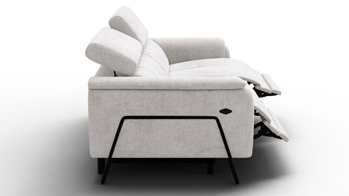 RELAXSOFA RODEN 3-Sitzer, creme - Creme, Holz/Textil (194/82/103cm) - Courtois Laville