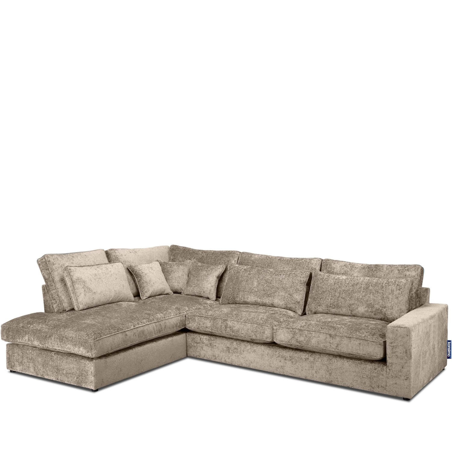 ECKSOFA LINKS IMPERA Modern 4/5 Sitzer, Beige - Beige, Textil (314/224cm) - KONSIMO®