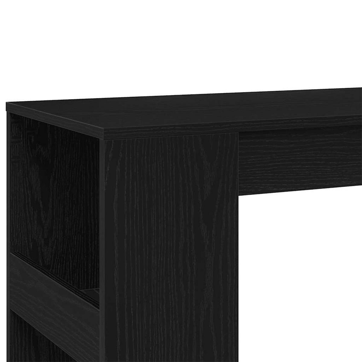 BARTISCH Mit Regal Schwarz Eichen-Optik 90/40/103,5 Cm - Schwarz, Holzwerkstoff (90/40/103.5cm) - vidaXL