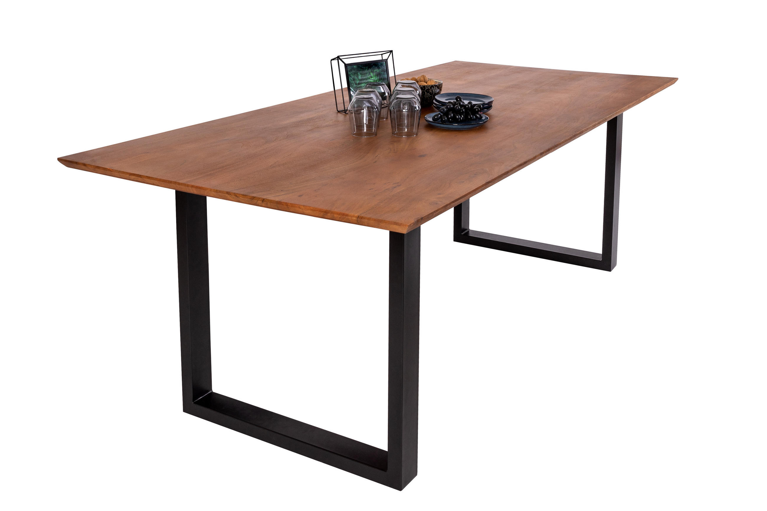 ESSTISCH ATLANTA - Schwarz/Braun, Holz/Metall (100/240/77cm) - SAM