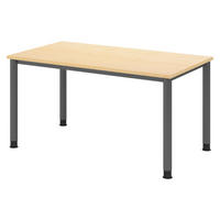 SCHREIBTISCH Serie-H 80/140/74 cm in Ahornfarben/Graphitfarben - Ahornfarben/Graphitfarben, Holzwerkstoff (80/140/74cm) - bümö