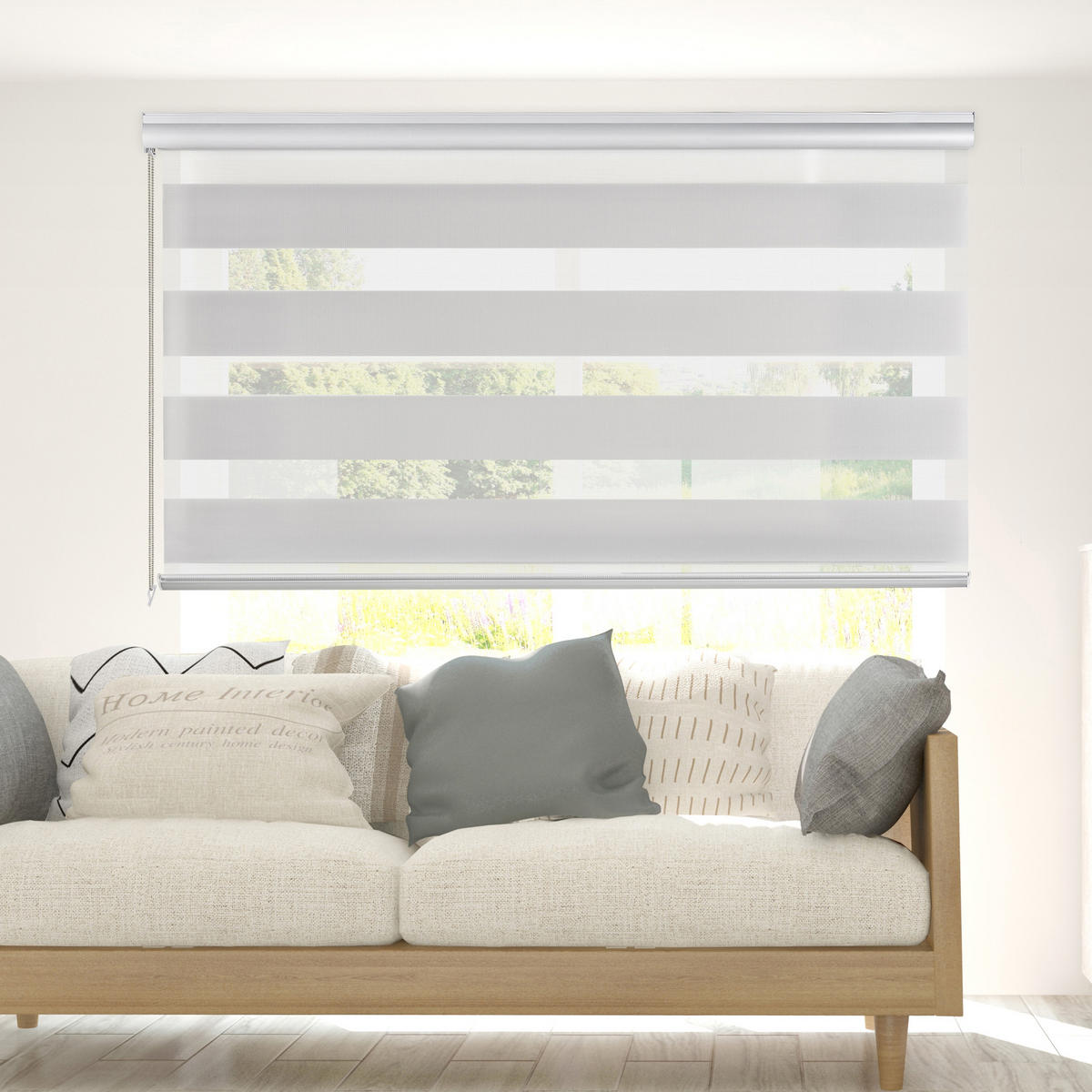 DOPPELROLLO Hellgrau 120x250 cm - Hellgrau, Kunststoff (120/250cm) - STORESDECO