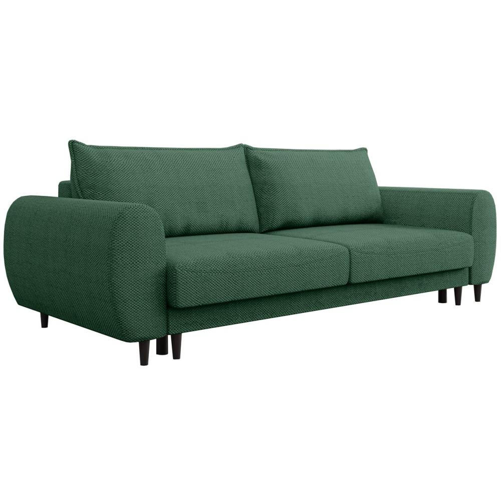 3-SITZER SCHLAFSOFA Cortez grün - Schwarz/Grün, Textil (251/76/95cm) - Beautysofa
