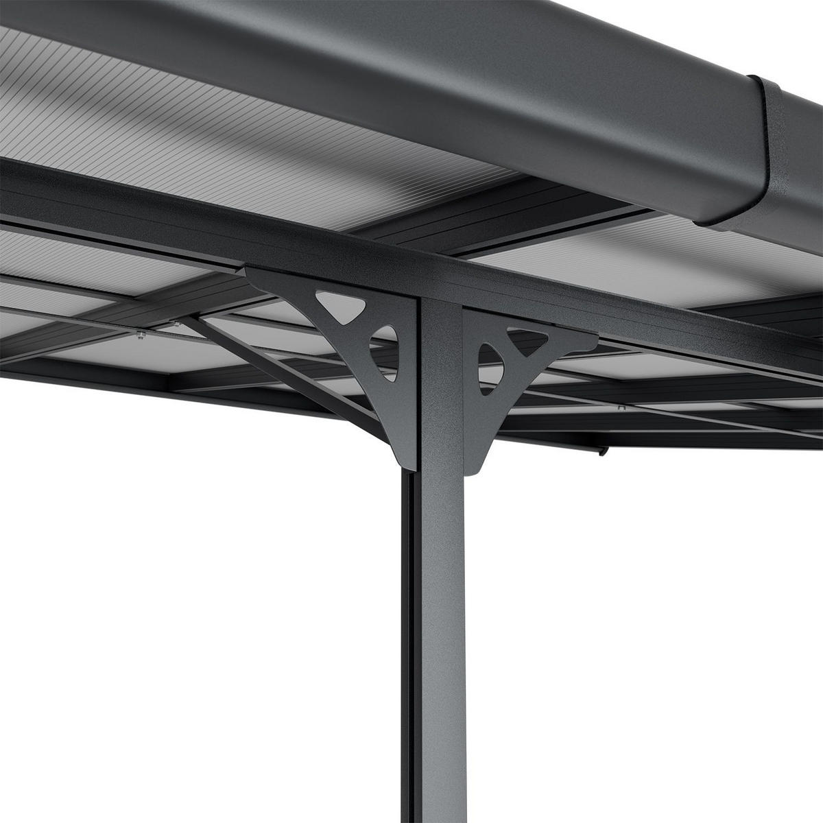 TERRASSENDACH Borneo Aluminium 4,9x3m dunkelgrau - Dunkelgrau, Metall (495/300/300cm) - Juskys