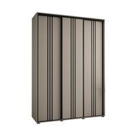 SCHWEBETÜRENSCHRANK 235,2/180/45 3-türig - Kaschmir/Schwarz, Holz/Metall (180/235.2/45cm) - MÖBEL KRYSPOL