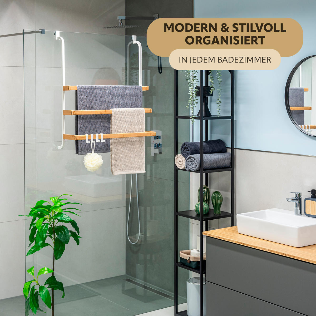 HANDTUCHHALTER, weiß - Weiß, Holz (63.5/77.5/21cm) - eluno