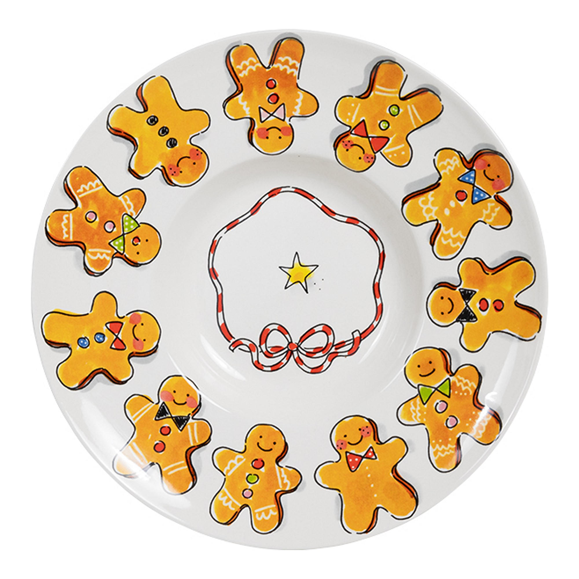 PASTATELLER Lebkuchenmann in Bunt - 24cm - Multicolor, Keramik (24/24/9.6cm) - Blond Amsterdam