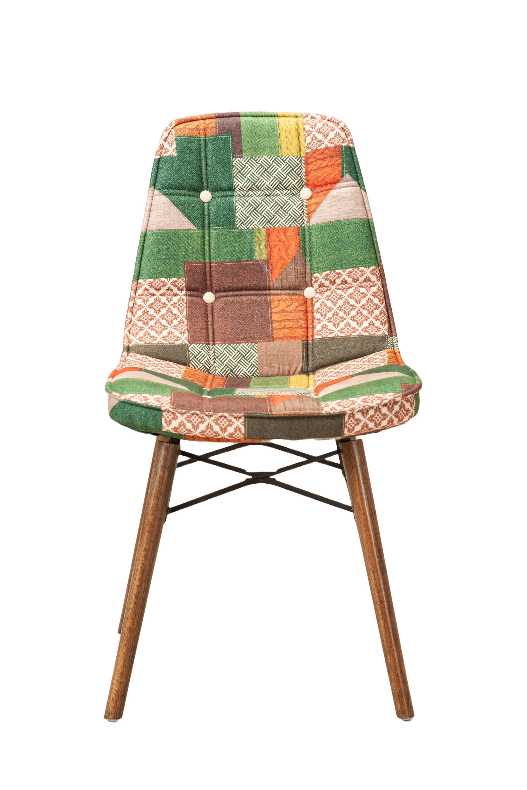 STUHL DENVER mit Holzbeinen - Multicolor/Grün, Holz/Textil (46/85/46cm) - Stuhlmann