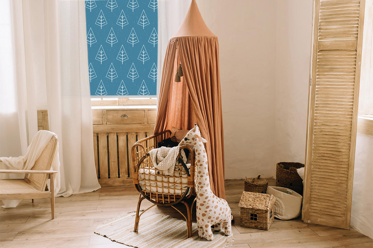 ROLLO LICHTDURCHLÄSSIG 130x140 cm Bäume im Regen - Weiß, Textil (130/140cm) - TULUP