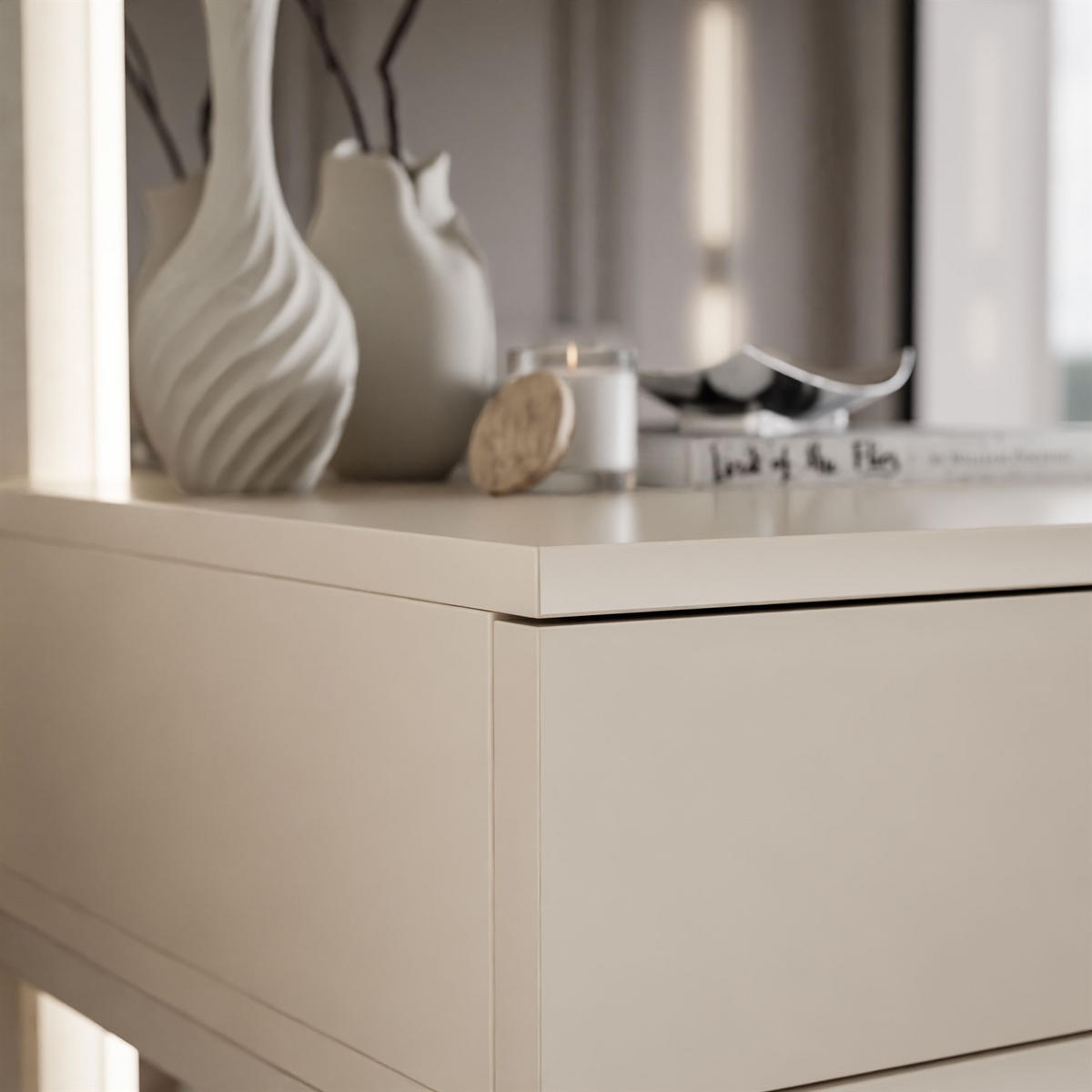 KONSOLE Glamour auf Kaschmir-Gestell PUSH OPEN - Kaschmir, Holzwerkstoff (100/81/42cm) - Lookway