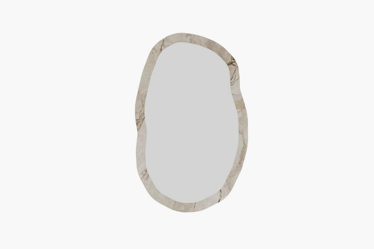 WANDSPIEGEL Eleganza Weiß Marmor Optik 92680 - Weiß, Holzwerkstoff (52/85/2cm) - moebel17