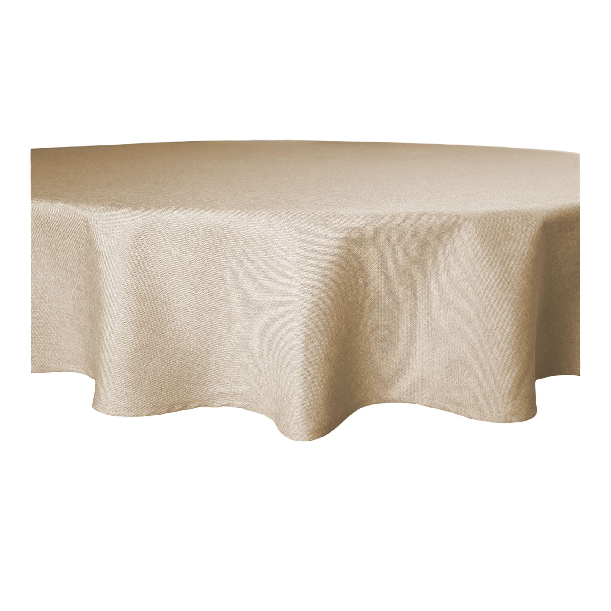 TISCHDECKE Leinenoptik 140 cm rund Beige Natur - Beige, Textil (140cm) - TiborTex