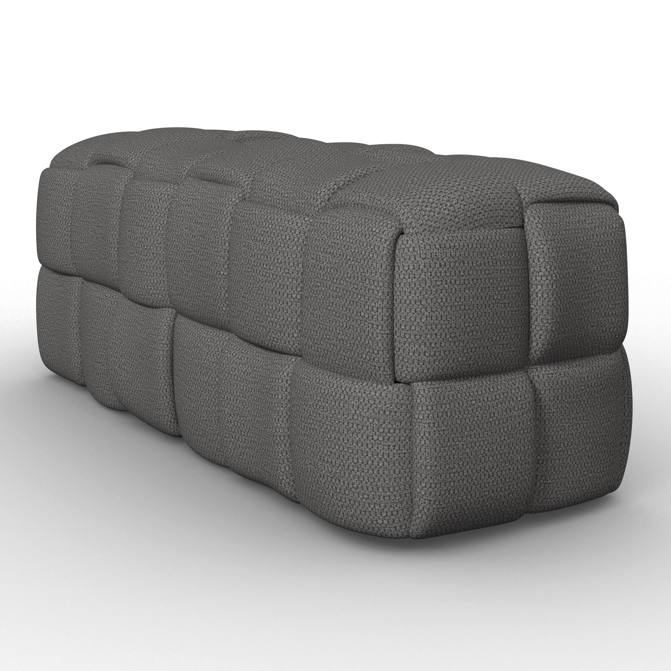 Bessagi Home Hockerbank Dunkelgrau 110x45x45 cm