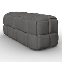 HOCKERBANK Ella Dunkelgrau Bouclé Gepolstert - Dunkelgrau, Holz (110/45/45cm) - Bessagi Home