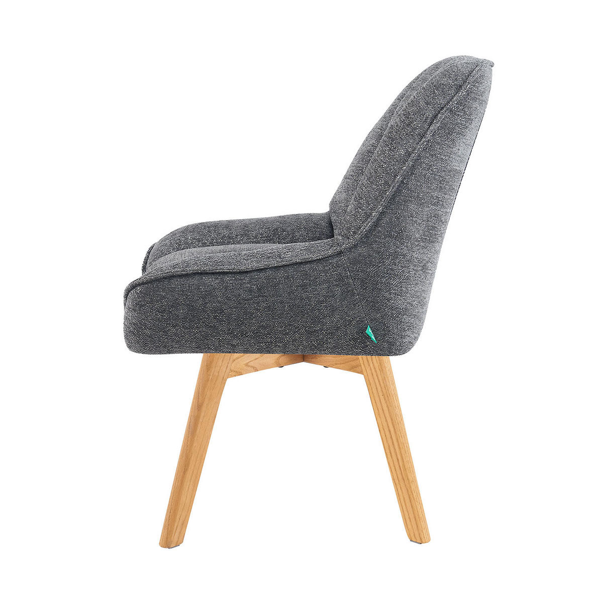 DREHSTUHL Mika-Oskar - Honigeiche/Grau, Eichenholz/Holz (60/88/68cm) - DUBI Möbel