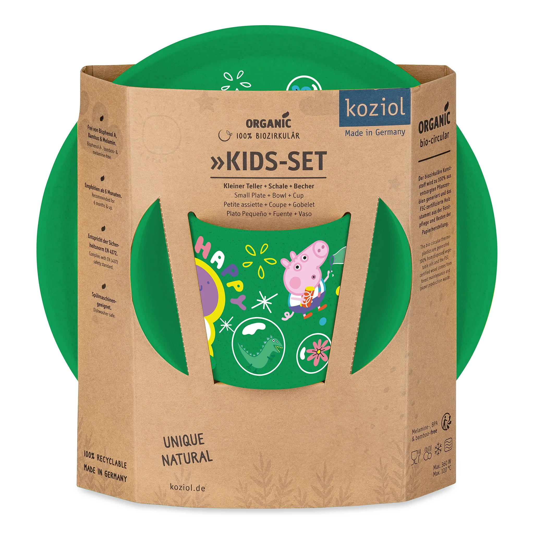 KINDERGESCHIRR-SET Peppa Pig Connect 3-teilig - Grün, Kunststoff (1/1/1cm)