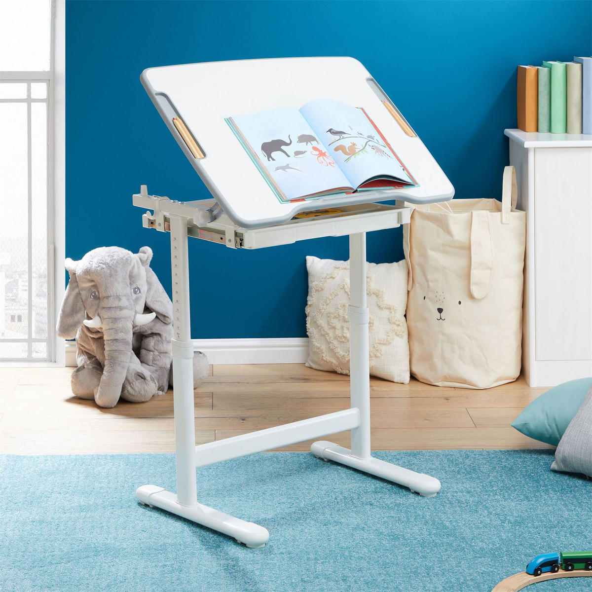 KINDERSCHREIBTISCH VITA - Weiß, Holzwerkstoff/Metall (67/54/48cm) - CARO-Möbel