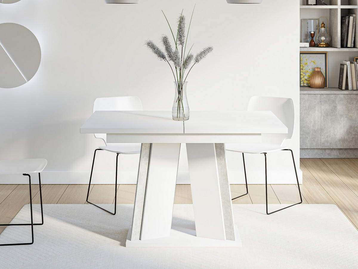 ESSTISCH ausziehbar Doha - Weiß Hochglanz, Holzwerkstoff (80/120/75cm) - MIRJAN24