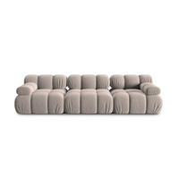 MODULARES-SOFA Bellis aus Samt beige 3 Sitzplätze - Beige, Textil (94/63/282cm) - Micadoni