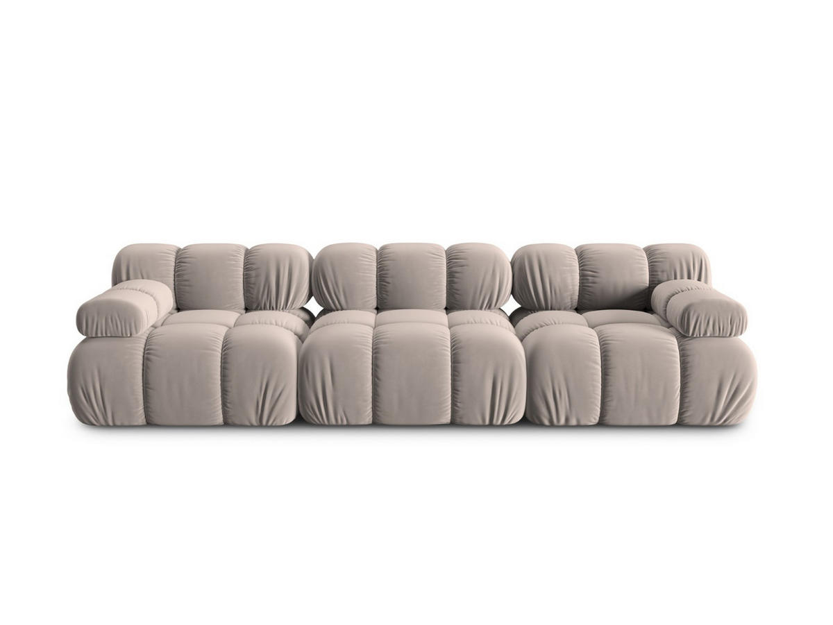 MODULARES-SOFA Bellis aus Samt beige 3 Sitzplätze - Beige, Textil (94/63/282cm) - Micadoni