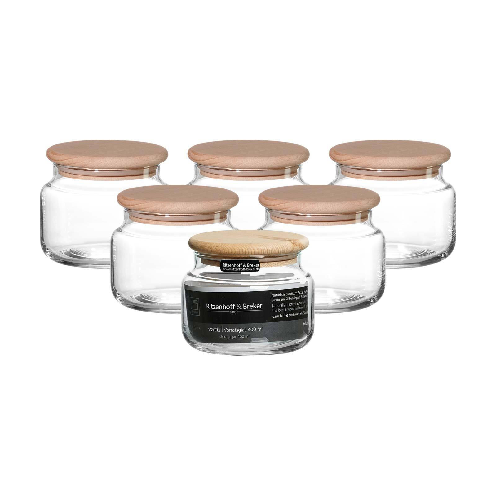 VORRATSGLÄSER Varu transparent 400 ml 6er Set - Transparent, Glas (10/8/10cm) - Ritzenhoff Breker