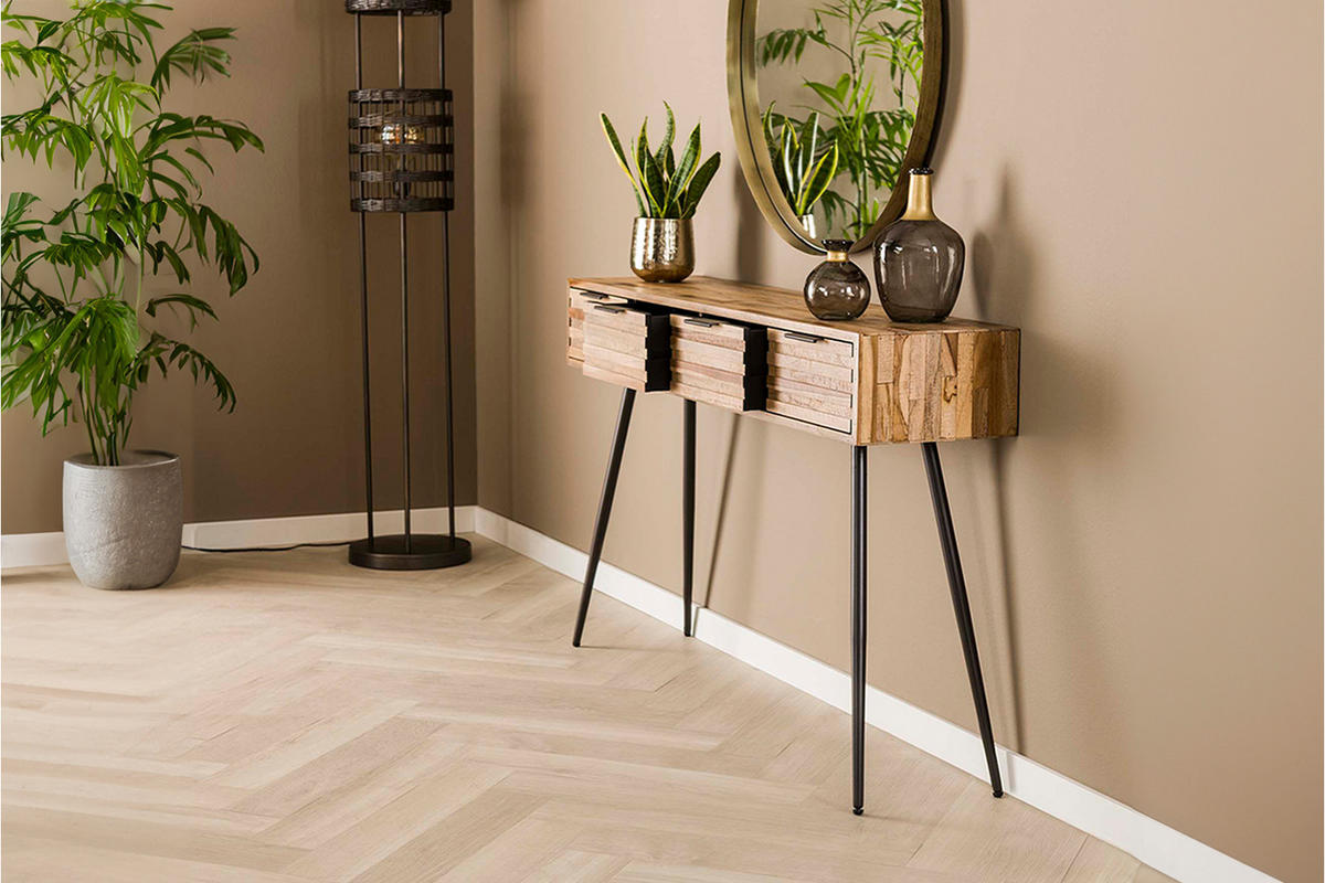 KONSOLENTISCH TICAR Holz - Schwarz/Braun, Holz (30/120/76cm) - KAWOLA