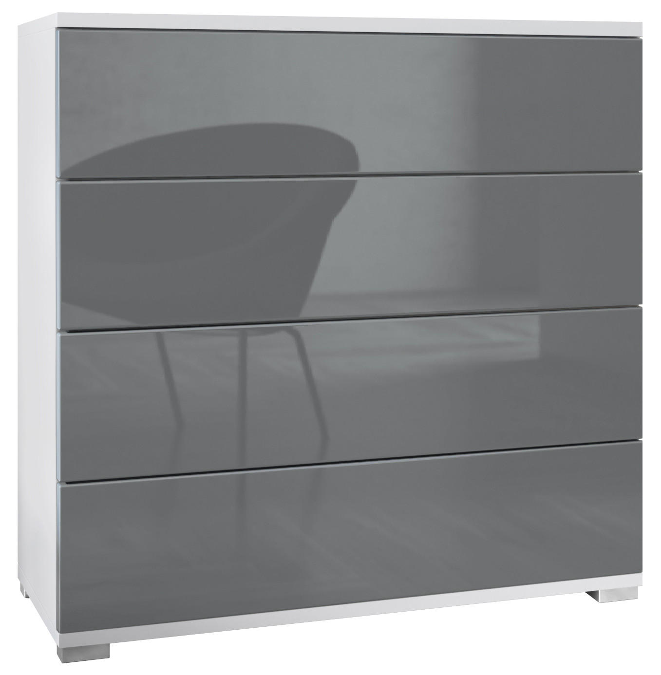 KOMMODE Pavos Grau Hochglanz - Grau, Holzwerkstoff (76/76/35cm) - Vladon