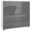 KOMMODE Pavos Grau Hochglanz - Grau, Holzwerkstoff (76/76/35cm) - Vladon